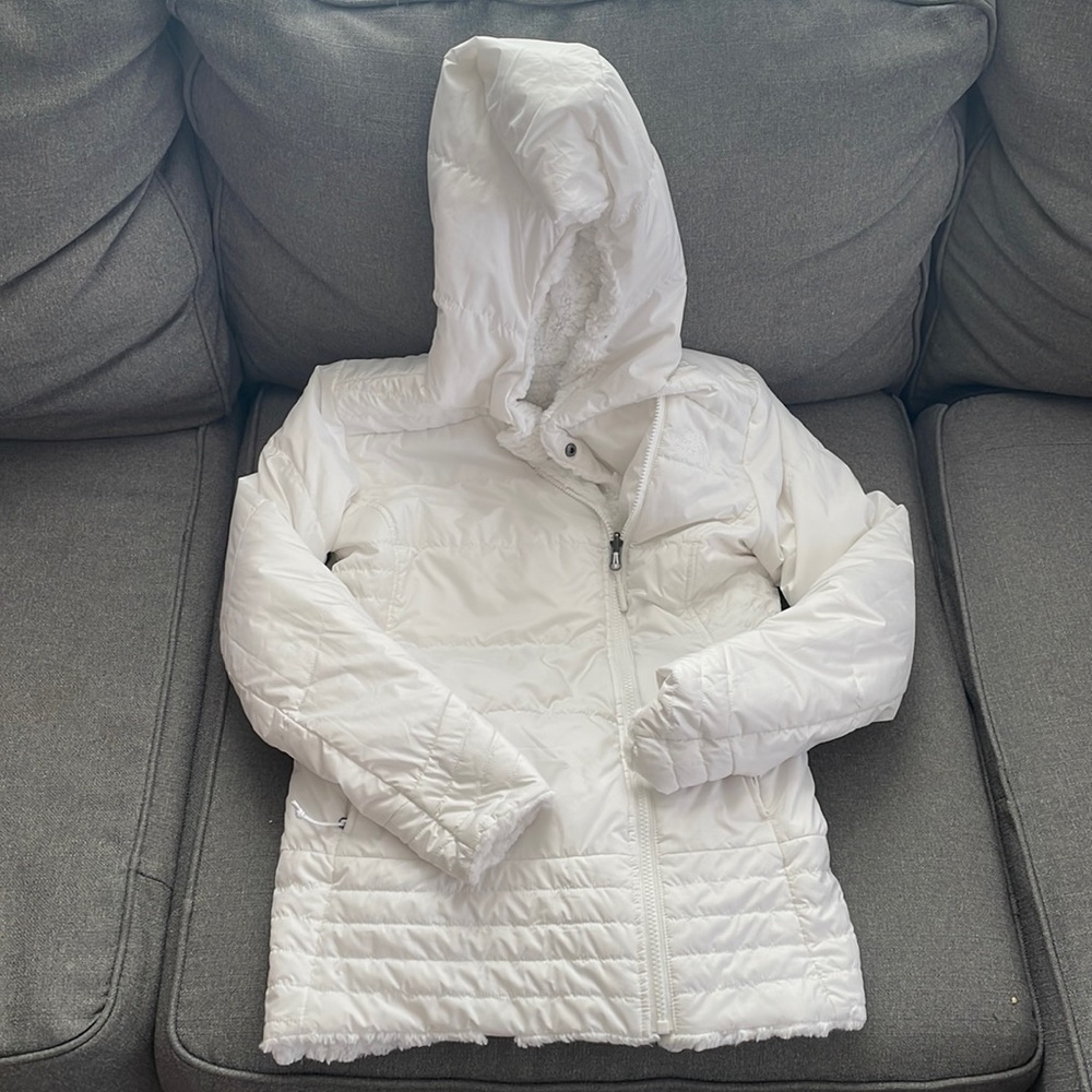 North Face White reversible jacket